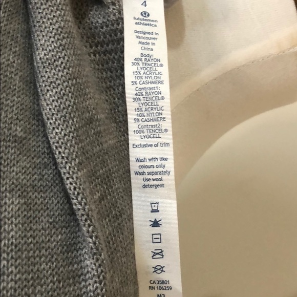 Lululemon gray cardigan, size 4 - Picture 5 of 5